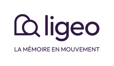 Logo de Ligeo accompagné de sa baisline "La mémoire en mouvement"